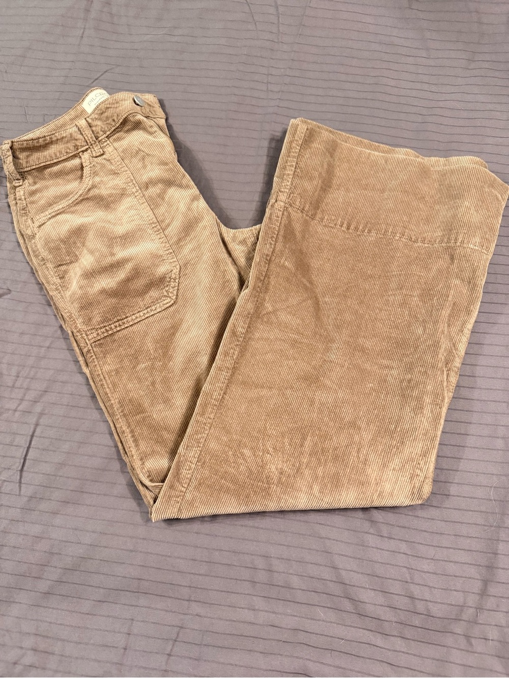Pilcro Women's Corduroy Boot Cut Pants in Light Brown - Picture 2 of 4